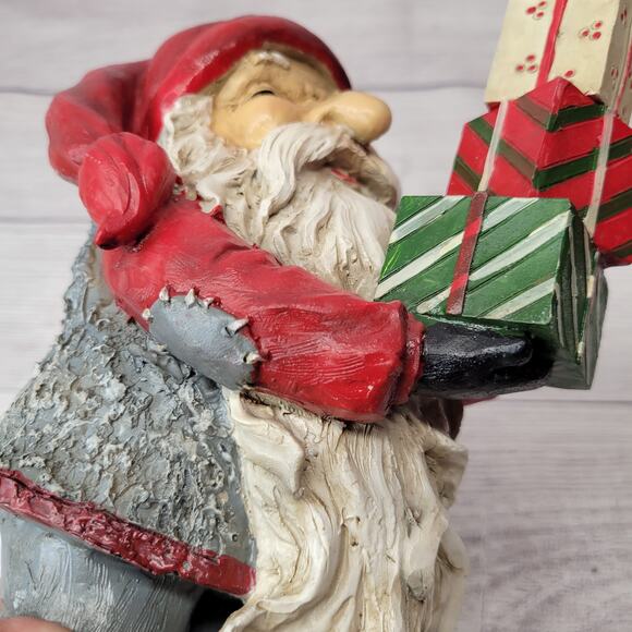 Santa With Stack of Packages Figurine 10" Tall - Picture 8 of 10